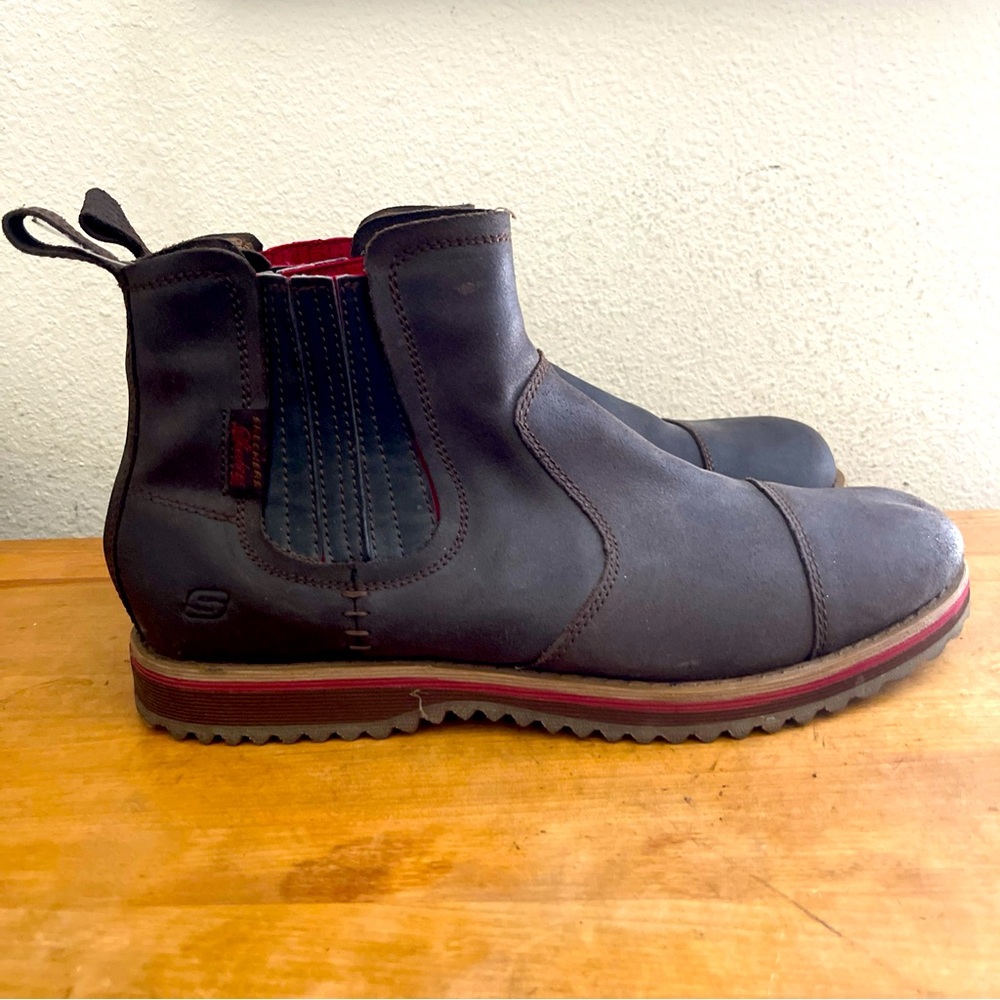 Skechers Men's Brown Leather Blaine Orsen Ankle Chukka Boots Sz 12